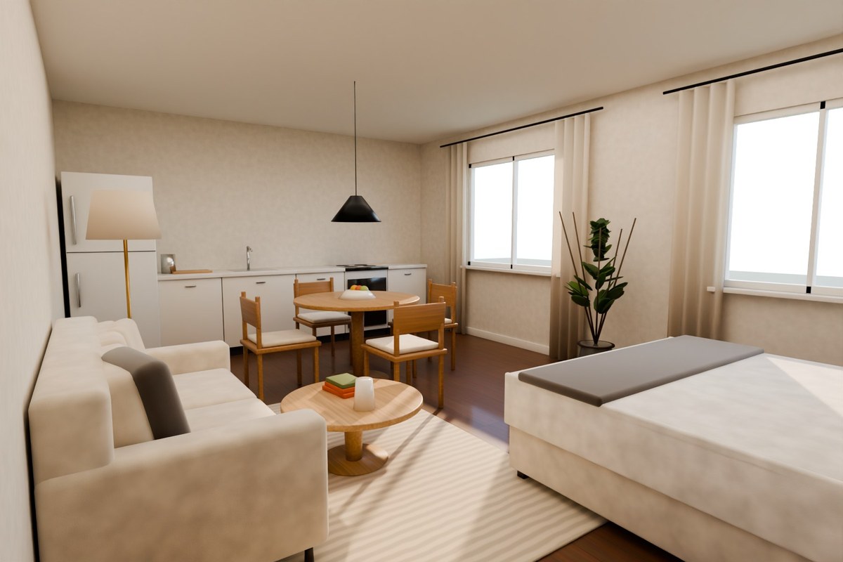 Japandi studio flat